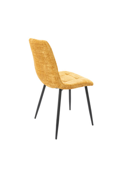 Scaun Bucatarie Tapitat S-208, Stofa, Galben - imagine 4