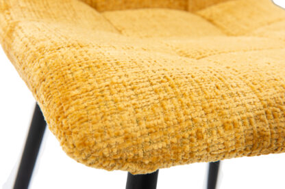 Scaun Bucatarie Tapitat S-208, Stofa, Galben - imagine 7