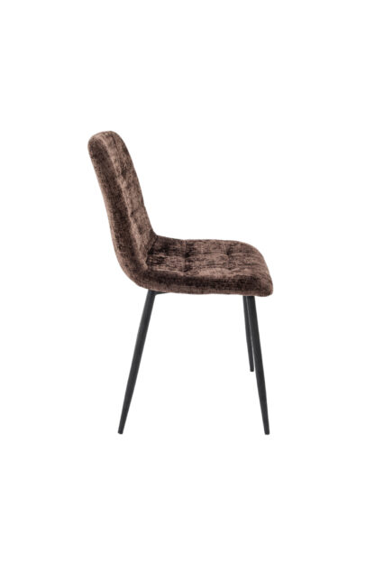 Scaun Bucatarie Tapitat S-208, Stofa, Maro - imagine 2