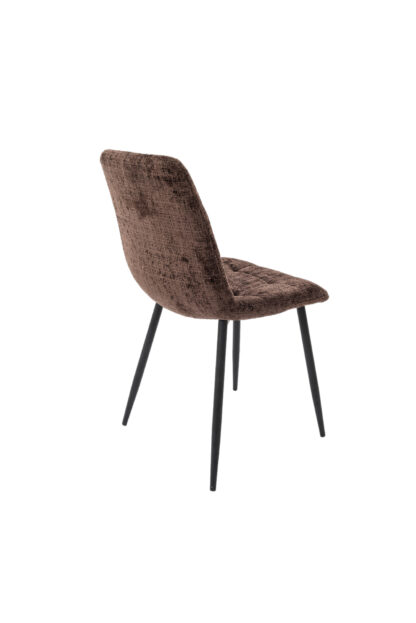 Scaun Bucatarie Tapitat S-208, Stofa, Maro - imagine 3