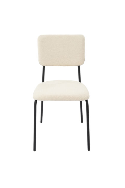 Scaun Bucatarie Tapitat S-209, Stofa, Alb - imagine 2