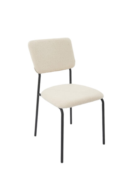 Scaun Bucatarie Tapitat S-209, Stofa, Alb