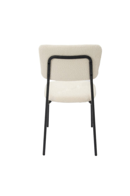 Scaun Bucatarie Tapitat S-209, Stofa, Alb - imagine 5