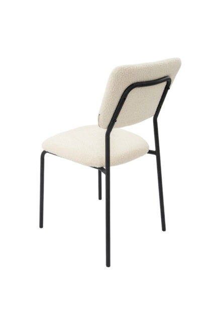 Scaun Bucatarie Tapitat S-209, Stofa, Alb - imagine 6