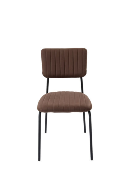 Scaun Bucatarie Tapitat S-210, Stofa, Maro - imagine 2