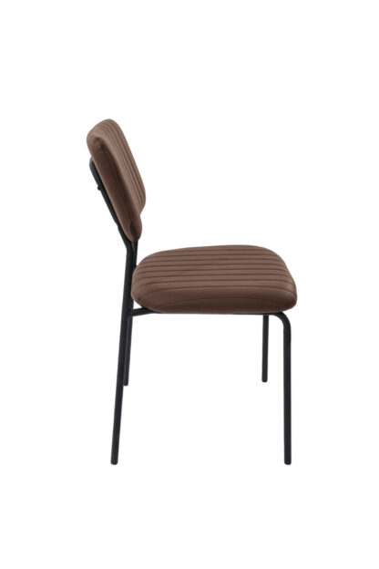 Scaun Bucatarie Tapitat S-210, Stofa, Maro - imagine 3