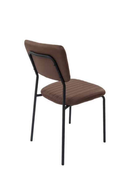 Scaun Bucatarie Tapitat S-210, Stofa, Maro - imagine 4