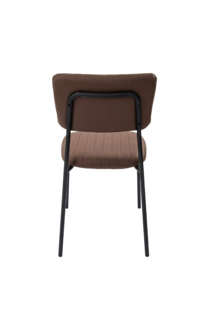 Scaun Bucatarie Tapitat S-210, Stofa, Maro - imagine 5