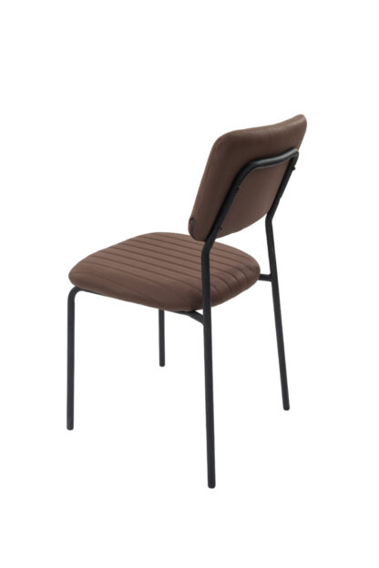 Scaun Bucatarie Tapitat S-210, Stofa, Maro - imagine 6