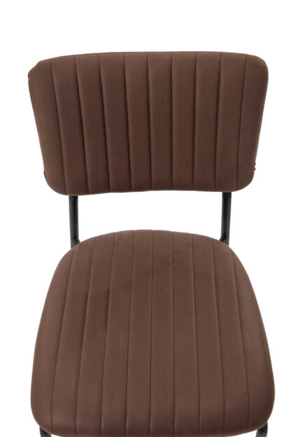 Scaun Bucatarie Tapitat S-210, Stofa, Maro - imagine 8