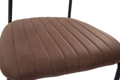 Scaun Bucatarie Tapitat S-210, Stofa, Maro - imagine 9