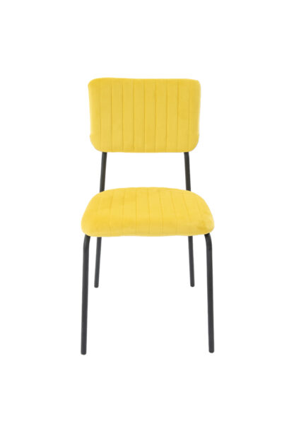 Scaun Bucatarie Tapitat S-211, Stofa, Mustar - imagine 2