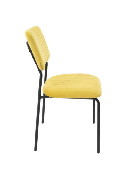 Scaun Bucatarie Tapitat S-211, Stofa, Mustar - imagine 3