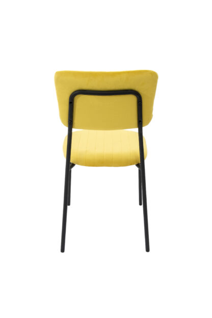 Scaun Bucatarie Tapitat S-211, Stofa, Mustar - imagine 5