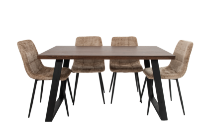 SET Masa Living MB-90 140x80x75 cm, Maro+4 SCAUNE S-208 Bej - imagine 6