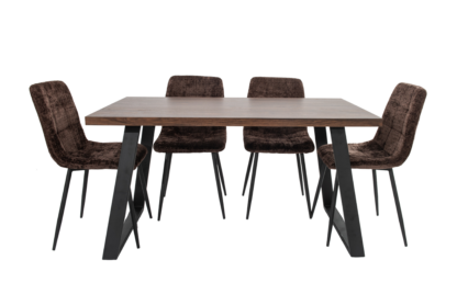SET Masa Living MB-90 140x80x75 cm, Maro +4 Scaune S-208 Maro - imagine 4