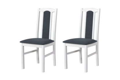 SET 2 Scaune din lemn masiv de fag tapitat cu stofa s-37 boss7 2b, alb