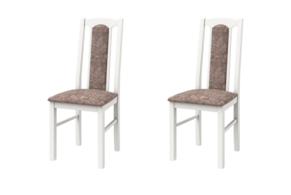 SET 2 Scaune din lemn masiv de fag tapitat cu stofa S-37 Boss7 25B, Alb