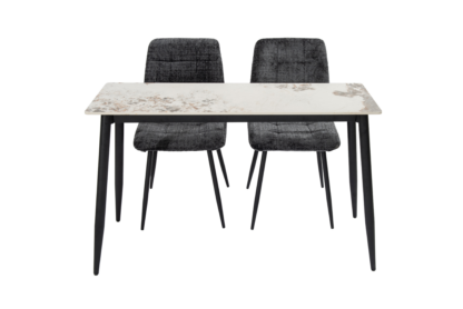 SET Masa Living MB-89, 120x80x75 cm, cu aspect de piatra + 2 Scaune S-208 Gri - imagine 4