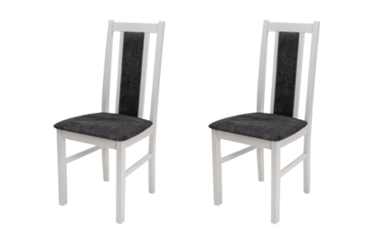 SET 2 Scaun din lemn masiv de fag tapitat cu stofa S-38 Boss14 B24B, alb