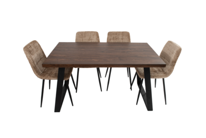 SET Masa Living MB-90 140x80x75 cm, Maro+4 SCAUNE S-208 Bej - imagine 5