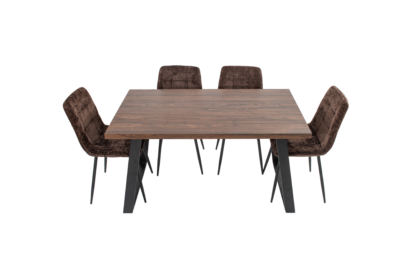 SET Masa Living MB-90 140x80x75 cm, Maro +4 Scaune S-208 Maro - imagine 3