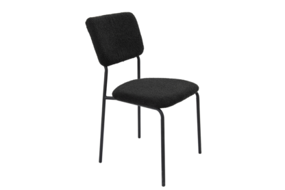 Scaun Bucatarie Tapitat S-209, Stofa, Negru