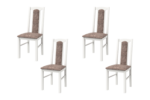 SET 4 Scaune din lemn masiv de fag tapitat cu stofa S-37 Boss7 25B, Alb