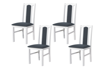 SET 4 Scaune din lemn masiv de fag tapitat cu stofa s-37 boss7 2b, alb