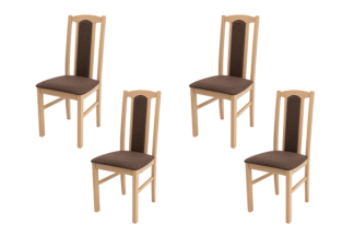 SET 4 Scaune din lemn masiv de fag tapitat cu stofa s-37 boss7 s15, sonoma