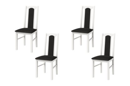 SET 4 Scaun din lemn masiv de fag tapitat cu stofa s-37 boss7 29b, alb