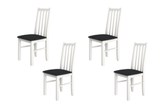 SET 4 Scaune din lemn masiv de fag tapitat cu stofa s-38 boss10 b11, alb