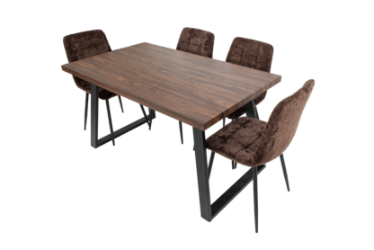 SET Masa Living MB-90 140x80x75 cm, Maro +4 Scaune S-208 Maro
