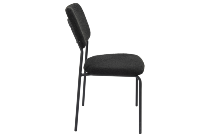Scaun Bucatarie Tapitat S-209, Stofa, Negru - imagine 4