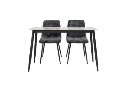 SET Masa Living MB-89, 120x80x75 cm, cu aspect de piatra + 2 Scaune S-208 Gri - imagine 3