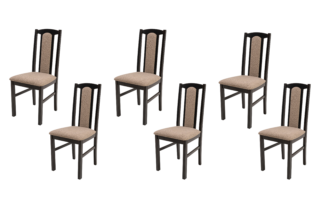 SET 6 Scaune din lemn masiv de fag tapitat cu stofa s-37 boss7 30b wenge