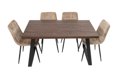SET Masa Living MB-90 140x80x75 cm, Maro+4 SCAUNE S-208 Bej - imagine 4