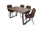 SET Masa Living MB-90 140x80x75 cm, Maro +4 Scaune S-208 Maro - imagine 2
