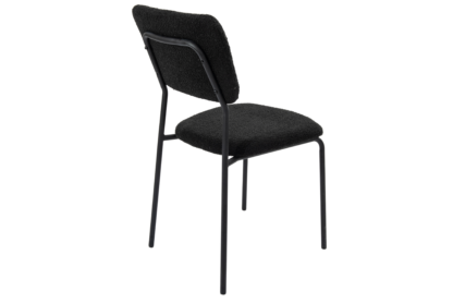 Scaun Bucatarie Tapitat S-209, Stofa, Negru - imagine 3