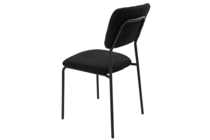Scaun Bucatarie Tapitat S-209, Stofa, Negru - imagine 6