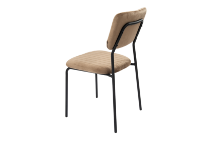 Scaun Bucatarie Tapitat S-211, Stofa, Maro - imagine 3