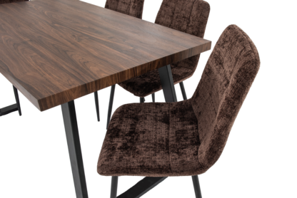 SET Masa Living MB-90 140x80x75 cm, Maro +4 Scaune S-208 Maro - imagine 5