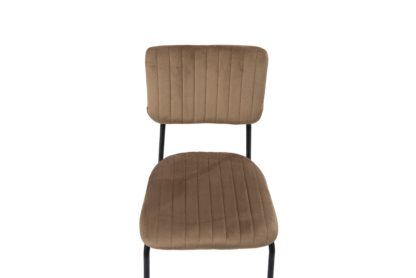 Scaun Bucatarie Tapitat S-211, Stofa, Maro - imagine 2