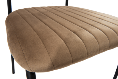 Scaun Bucatarie Tapitat S-211, Stofa, Maro - imagine 8