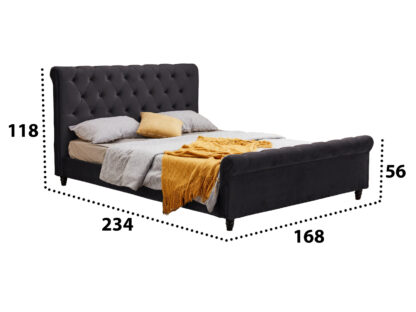 Pat 9036, negru, 160x200 cm - imagine 2