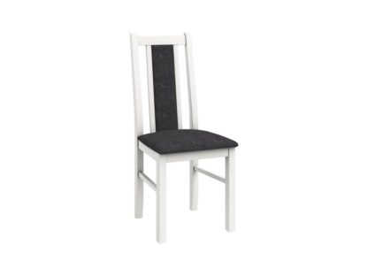 Set masa extensibila Ama 100x140 cm, lemn masiv, culoare alb, blat din mdf cu 4 scaune tapitate S-37 Boss14 B24Z, stofa - imagine 6