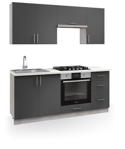 Bucatarie Festa 160 cm antracit/alb