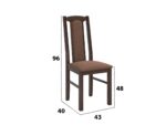 Set masa extensibila jork 160-200 cm, lemn masiv nuc, cu 8 scaune tapitate stofa maro, s-37 O15 - imagine 4