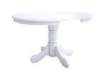 Set masa extensibila Kan 100x135 cm, lemn masiv, culoare alb, blat din mdf cu 4 scaune tapitate S-38 Boss14 b24z, stofa - imagine 4