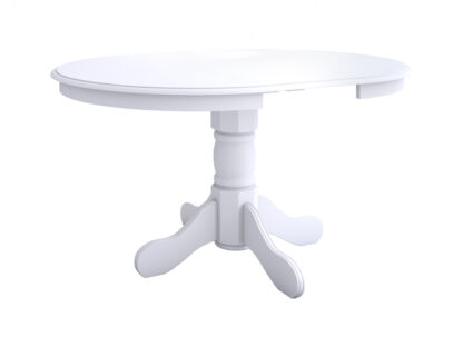 Set masa extensibila Kan 100x135 cm, lemn masiv, culoare alb, blat din mdf cu 4 scaune tapitate S-38 Boss14 b24z, stofa - imagine 4